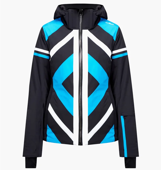 Куртка жіноча Cmp Jacket Zip Hood Black/Blue 32W0256-U901