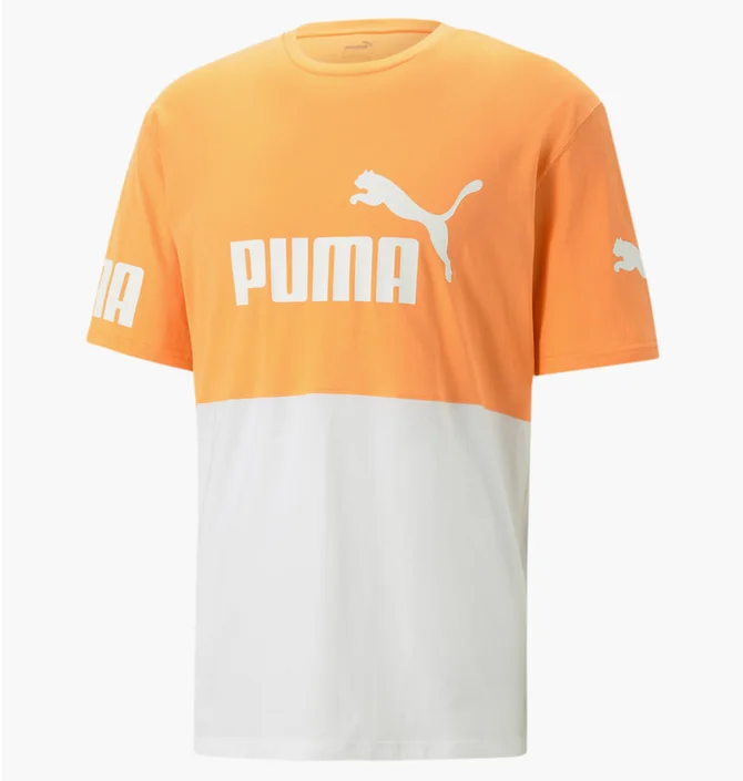 Футболка мужская Puma Power Colourblock Orange/White 673321-46