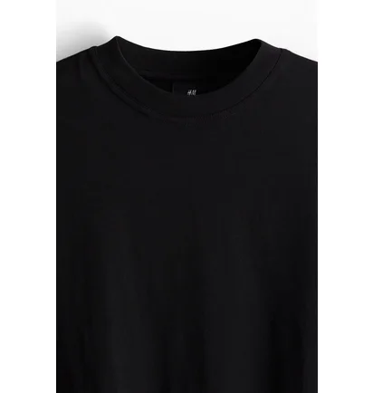 Футболка чоловіча H&M T-Shirt - Oversized Fit Black 1074658039