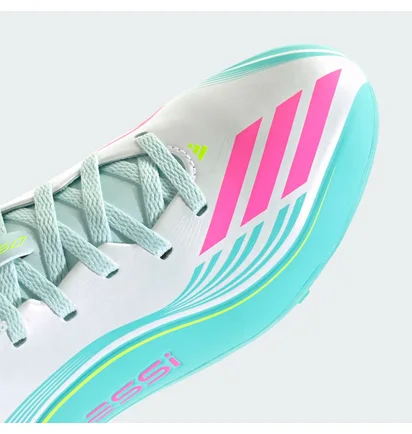 Сороконожки детские Adidas F50 Messi Club White/Turquoise JQ0949