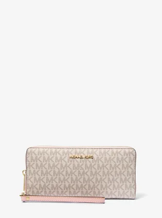 Кошелек женский Michael Kors Jet Set Travel Large Logo Continental Wristlet Beige 35F8GTVT3B-PWD-BLSH-MLT-113125