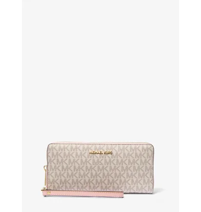 Кошелек женский Michael Kors Jet Set Travel Large Logo Continental Wristlet Beige 35F8GTVT3B-PWD-BLSH-MLT-113125