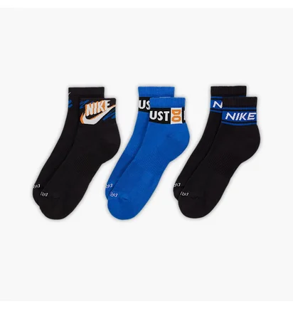 Носки Nike Everyday Plus Ankle (3 шт) Black/Blue HJ9378-902