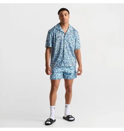 Рубашка мужская Air Jordan Essentials Allover Print Button-Down Poolside Top Light Blue FN4641-423