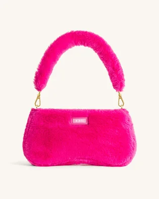 Сумка жіноча JW PEI Eva Faux Fur Fabric Shoulder Bag Pink BB2023BG70116JWP