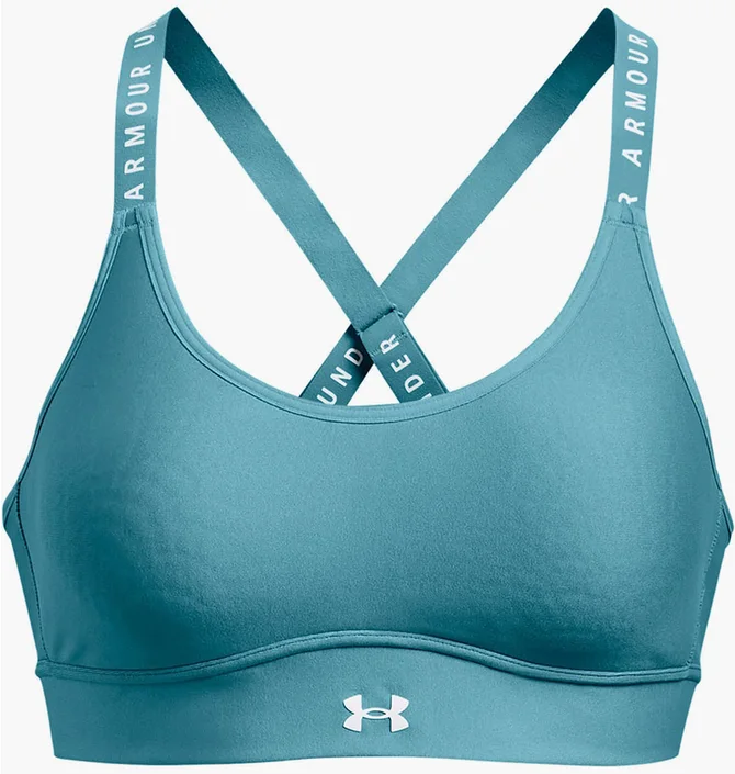 Топ женский Under Armour Infinity Mid Covered Sports Bra Light Blue 1363353-433