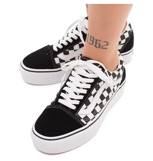 Кеды женские Vans Old Skool Platform Checkerboard Black VN0A3B3UHRK
