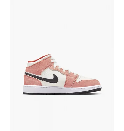 Кроссовки детские Air Jordan 1 Mid Orange Suede Peach/White DV1336-800