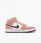 Кроссовки детские Air Jordan 1 Mid Orange Suede Peach/White DV1336-800