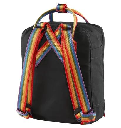 Рюкзак унисекс Fjallraven Kanken Rainbow Mini Black 23621.550-907