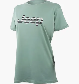 Футболка мужская Jeep T-Shirt Oversize Striped Print Turn Turquoise O102611-E854