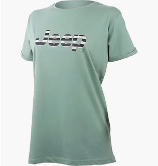Футболка мужская Jeep T-Shirt Oversize Striped Print Turn Turquoise O102611-E854