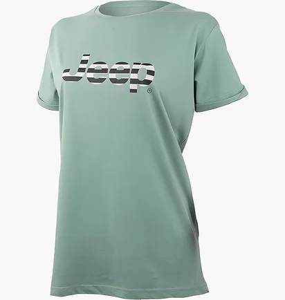 Футболка мужская Jeep T-Shirt Oversize Striped Print Turn Turquoise O102611-E854