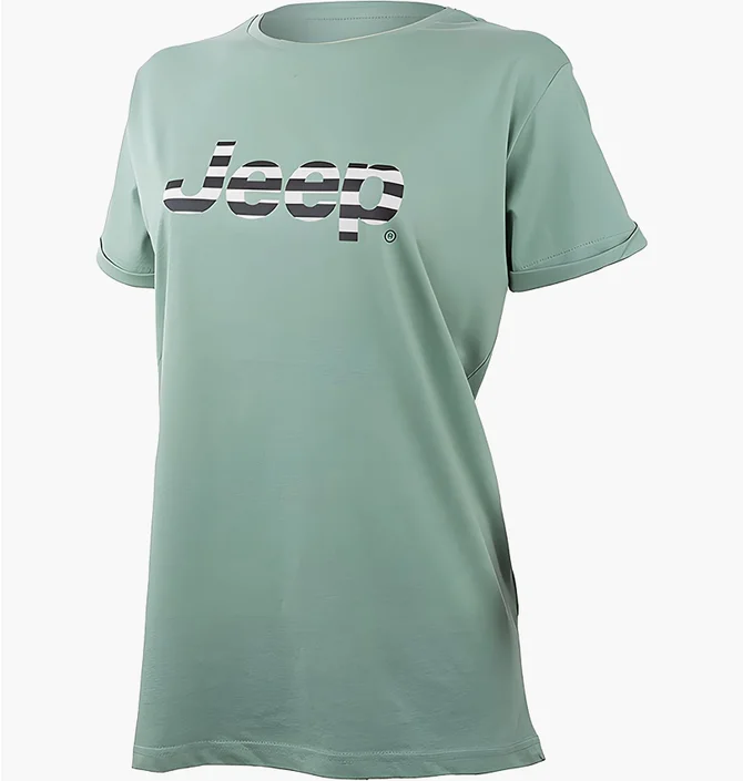 Футболка мужская Jeep T-Shirt Oversize Striped Print Turn Turquoise O102611-E854