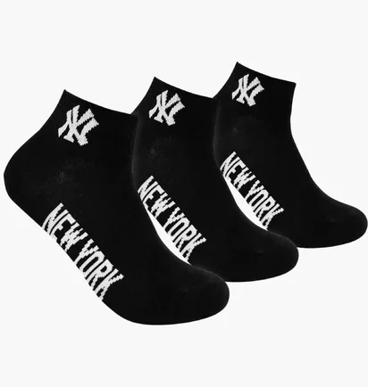 Носки унисекс New York Yankees Quarter Black (3 пары) 15100003-1002