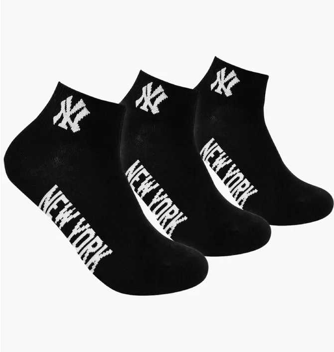 Носки унисекс New York Yankees Quarter Black (3 пары) 15100003-1002