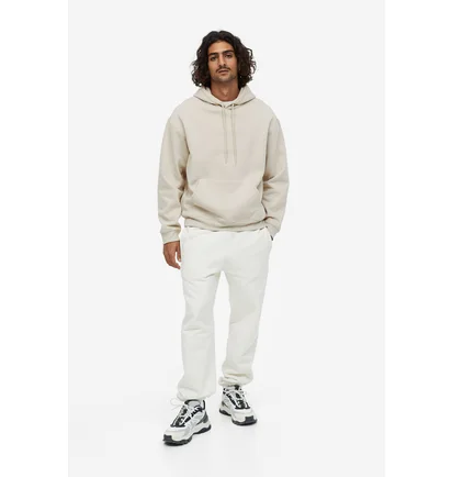 Худи мужские H&M Relaxed Fit Hoodie Beige 970819060