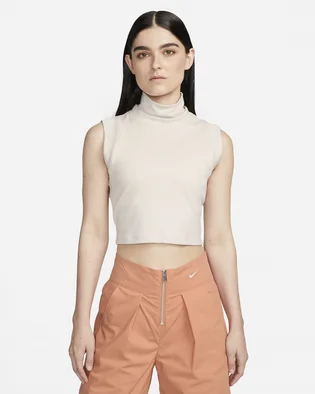Топ женский Nike Sportswear Collection Mock-Neck Cropped Tank Beige FB8343-104