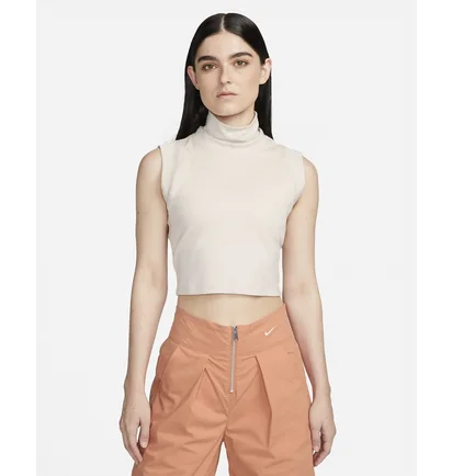 Топ женский Nike Sportswear Collection Mock-Neck Cropped Tank Beige FB8343-104