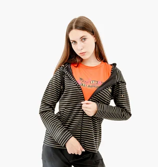 Толстовка женская AUSTRALIAN Stripes Hoodie Polyviscosa Jacket Black LSDGC0010-003
