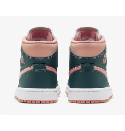 Кроссовки женские Air Jordan 1 Mid Green/Pink Bq6472-308