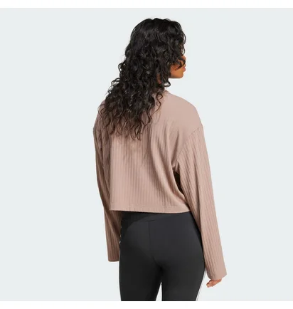 Лонгслив женский Adidas Essentials Wide Rib Beige JD5120