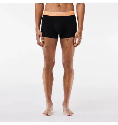 Трусы мужские Lacoste Logo Waist Trunks Black (3 шт) 5H3401-51