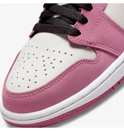 Кроссовки женские Air Jordan 1 Mid Pink/White Dc7267-500