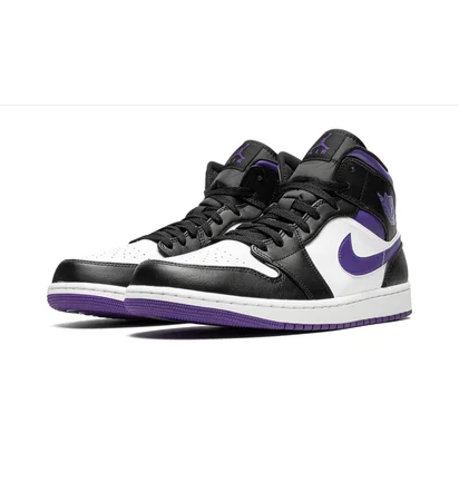Кроссовки мужские Air Jordan 1 Mid Black/White 554724-095