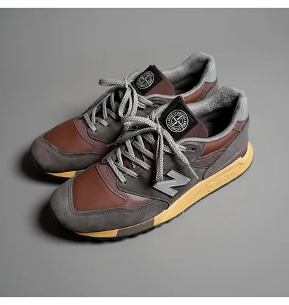 Кроссовки мужские New Balance 998 Miusa Stone Island Raso Gommato Brown U998PR