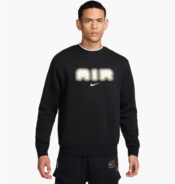 Свитшот мужской Nike Air Fleece Crew-Neck Sweatshirt Black HM0177-010