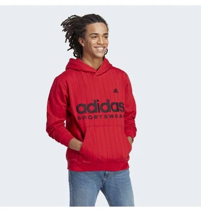 Худи мужское Adidas Pinstripe Fleece Hoodie Red Ia1809