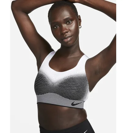 Топ жіночий Nike W Swsh Flyknit Bra White/Grey DQ5119-010