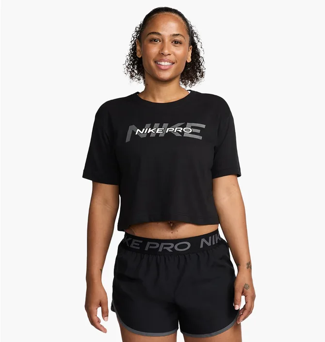 Футболка женская Nike Pro Ss Crp Tee Fa24 Black HF0762-010
