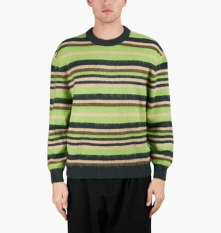 Свитер Metalwood Studio Striped Mohair Knit Green MWS24-15-101-DGRN