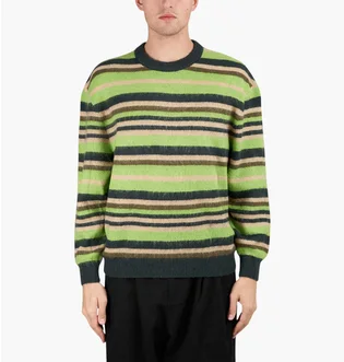 Свитер Metalwood Studio Striped Mohair Knit Green MWS24-15-101-DGRN