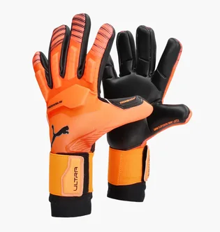 Перчатки вратарские мужские Puma Ultra Ultimate Hybrid Orange/Black 042081-02