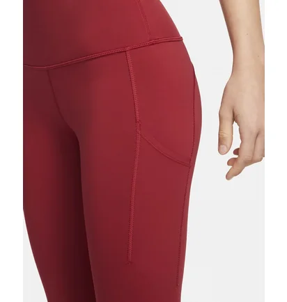 Леггинсы женские Nike Womens Mid-Rise Crop Pocket Running Leggings Red Cn8043-615