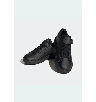Кроссовки детские Adidas Grand Court Elastic Lace And Top Strap Black FZ6161