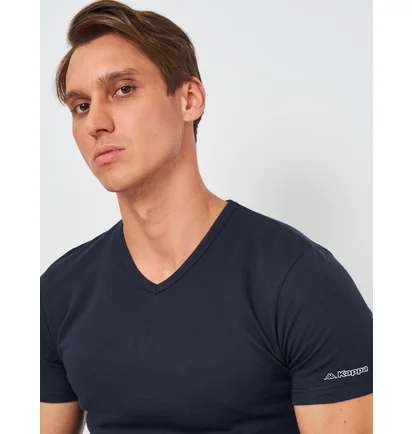 Футболка чоловіча Kappa Mezza Manica Scollo V Blue K1316-BLUNAVY