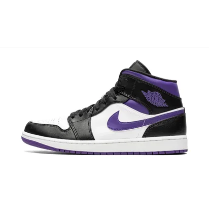 Кроссовки мужские Air Jordan 1 Mid Black/White 554724-095