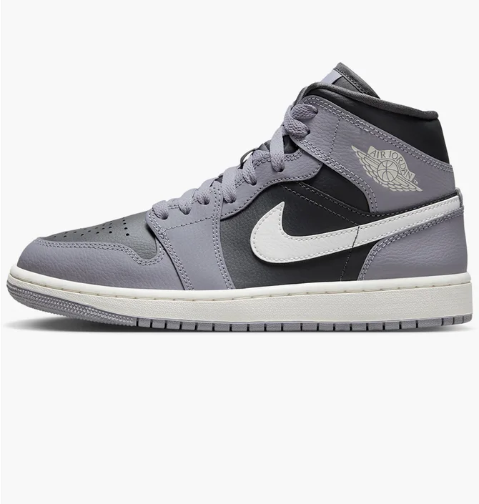 Кроссовки женские Air Jordan 1 Mid Grey Bq6472-022