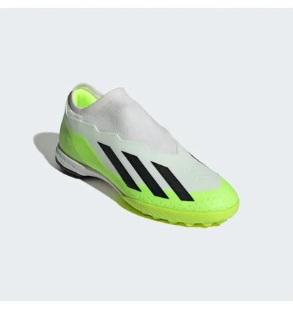 Сороконіжки унісекс Adidas X Crazyfast.3 Laceless Turf Shoes White/Green ID9346
