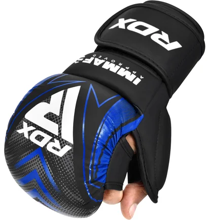 Рукавиці унісекс RDX Grappling Gloves Shooter Immaf-1 Blue GSR-IMF-1U