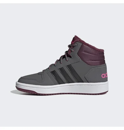 Кроссовки женские Adidas Hoops 2.0 Mid Grey/Bordo GZ7796