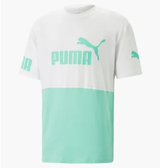 Футболка мужская Puma Power Colourblock White/Turquoise 673321-77