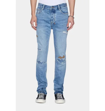 Джинси чоловічі Ksubi Chitch Public Repair Skribed Light Blue MSP26DJ015