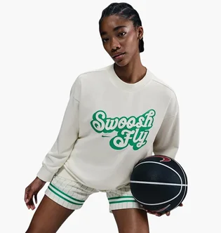 Світшот жіночий Nike Swoosh Fly WomenS Dri-Fit Oversized French Terry Basketball Sweatshirt White FZ5514-133
