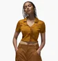 Рубашка женская Air Jordan Knit Short-Sleeve Top Brown FN5402-241