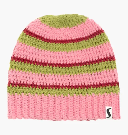Шапка унисекс Stussy Stripe Knit Green SS26KN4-PINK